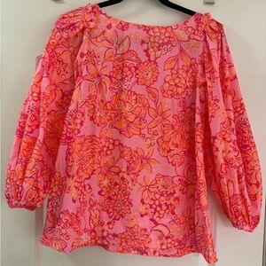EUC Lilly Pulitzer Barbara Blouse Mandevilla Baby Days Bloom